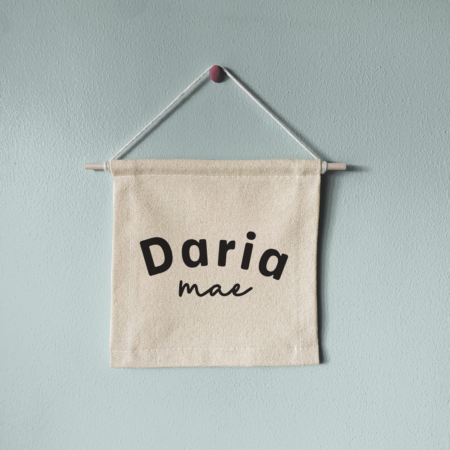 Mini Custom Text Canvas Banner, Natural